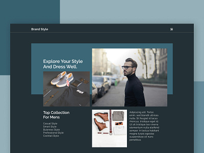 Men Fashion Landing Page design fashion landing page product design ui web design website