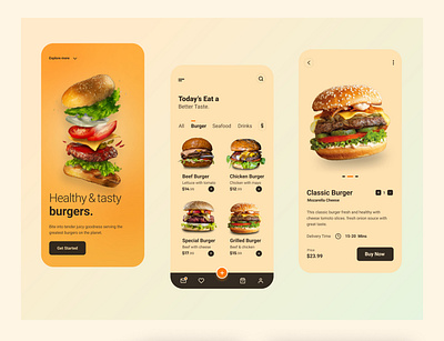Food Delivery App app app design burger design food app food delivery product design