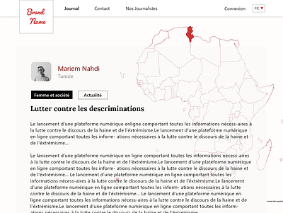 Article article design illustration journalism map navbar newsletter tunisia woman