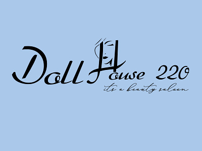 doll house 220 beauty salon logo minimal logo