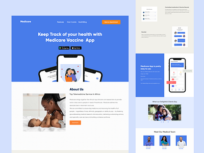Medical Vaccine App Landing Page