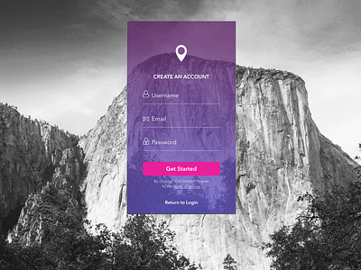 Mobile Sign Up appdesign hiking signup ui ux