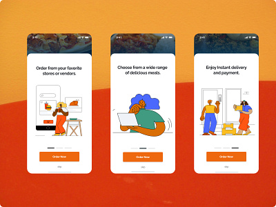 onboarding screens for a food app