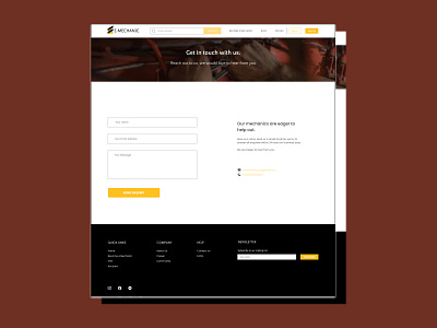 contact us page for an e-mechanic page branding design minimal ui ux