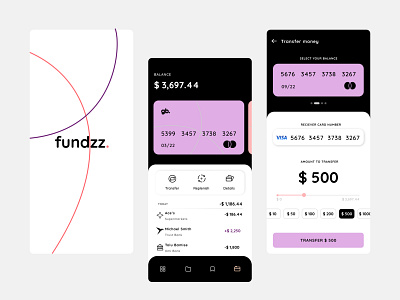 fundzz. app design figma figmaafrica finance fintech funds icon minimal mobile money ui ux