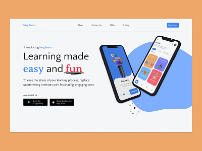 hero page for a learning application app design education figma hero learning minimal ui ux