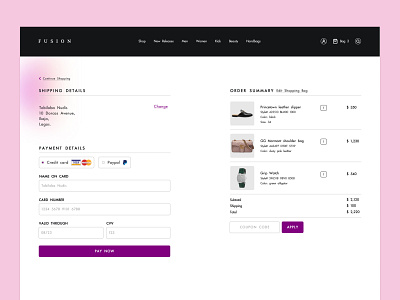 ecommerce checkout checkout creditcard design ecommerce fashion figma minimal ui ux