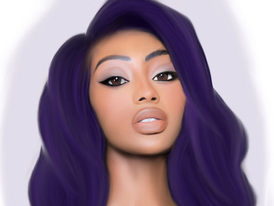 Live Lavender art artistic canada design drawing female graphic design illustration illustrator painting portrait portrait illustration procreate purple purple hair realistic toronto