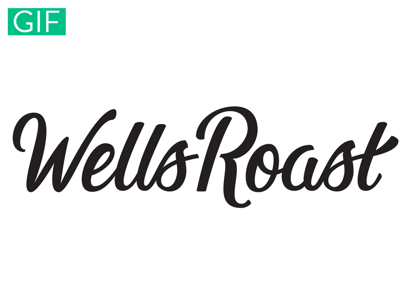 Wells Roast (GIF) branding coffee gif hand lettering lettering logotype