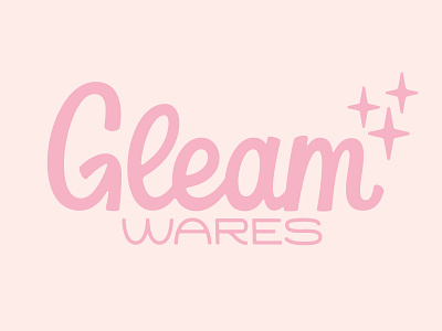 Gleam branding lettering logo type