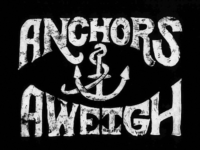 Anchors (linocut anchor hand lettering illustration lettering linocut naval ocean print relief sea type typography