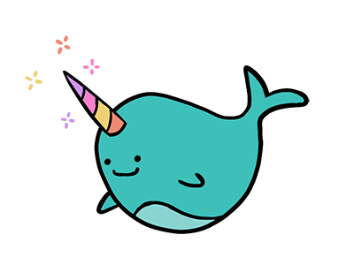 Magical Narwhal animal animation cartoon cute cute animal frame animation gif gify hand animation hand drawn horn illustration magic narwhal procreate rainbow sparkles swim unicorn