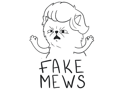 If Trump Was a Cat cartoon cat cute fake news hand drawn illustration line art line drawing political procreate trump