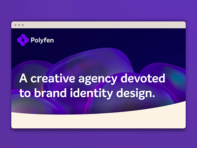 Polyfen — Web cover 3d abstract agency animation art branding cover creative intro logo motion motiongraphics pearls studio texture type typography ui ux web