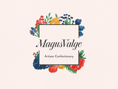 MagusValge — Logo Design bakery brand branding clean creative design flowers fruits illustration logo minimalist negative space type typography watercolor watercolour whitespace