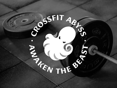 CrossFit Abyss — Emblem Logo animal brand branding clean creative crossfit design emblem excercise geometric gym illustration logo minimalism minimalist negative octopus space type typography