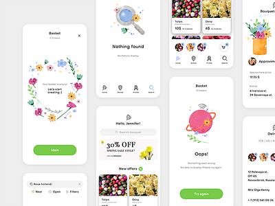 Flower delivery flower flower illustration flowerdelivery illustration iphone 10 mobile design ui
