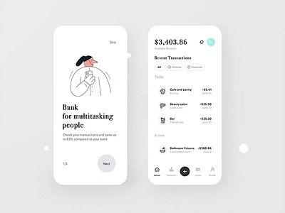 Mobile bank iphone 10 mobile banking app ui uiux