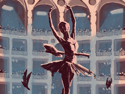 the grim ballerina - sketch illustration