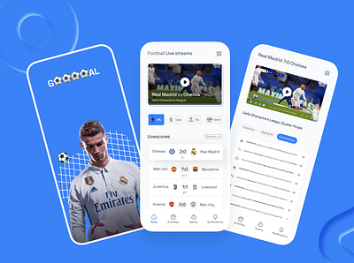 Football Live streaming app app design football messi product design ronaldo soccer ucl ui uiux ux