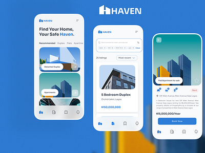 Haven Real Estate Agency agency app branding design mobile app nigeria product design real estate ui uiux ux