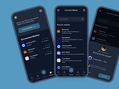 Web 3 Dapp - Connect wallet pages app branding crypto dapp design illustration logo product design ui uiux ux web 3 web3