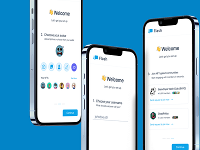 Flash- A web 3 Messaging D'app app blockchain branding chat app chat ui crypto dapp design illustration logo nft nfts product design ui uiux ux web 3 web3