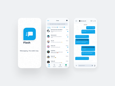 Flash- A web 3 Messaging D'app animation app blockchain branding chat ui crypto dao dapp defi design graphic design illustration logo nfts product design protocol ui uiux ux web 3