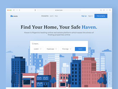 Haven - Real Estate Agency homepage estate property property tech real estate