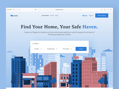 Haven - Real Estate Agency homepage