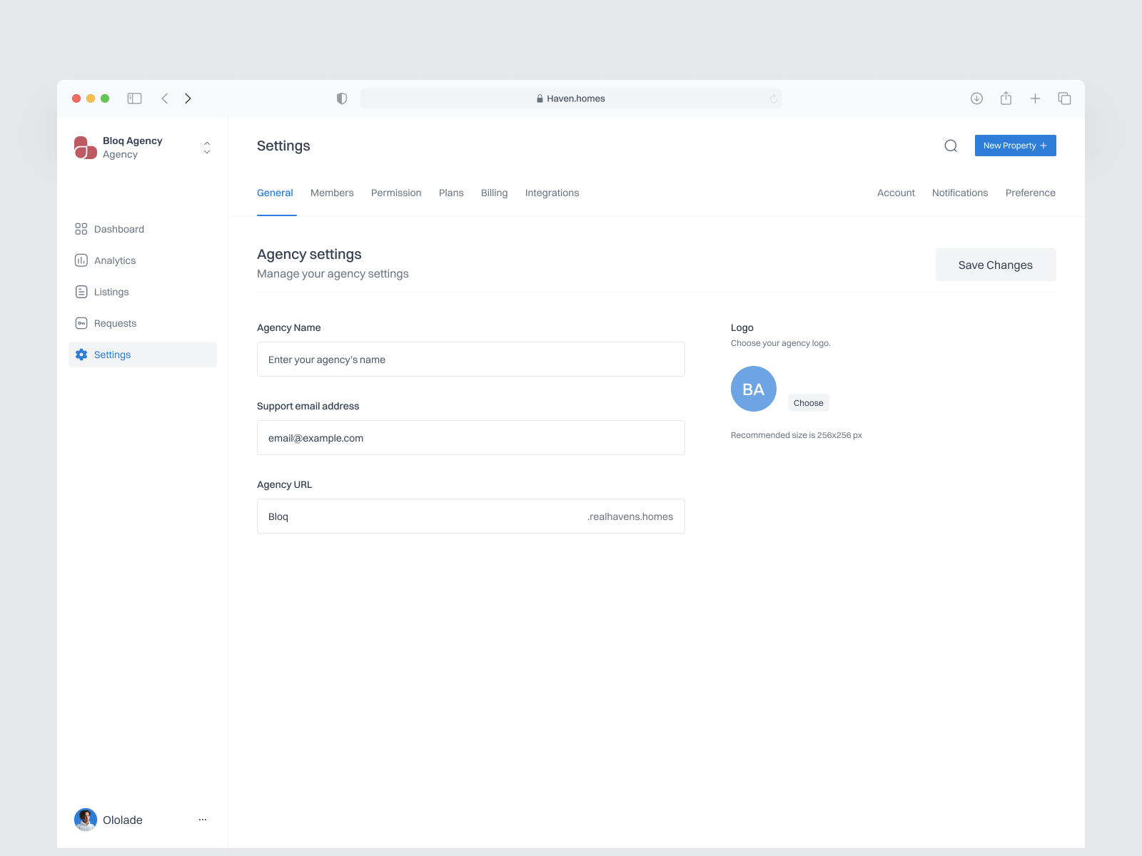 settings-page-haven-real-estate-by-ololade-bello-on-dribbble