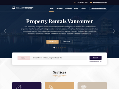 VANCOUVER RENTAL AGENCY WEBSITE design illustration ux uxdesign web web design website