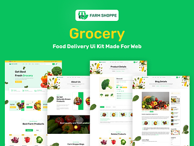 ONLINE FOOD AND GROCERY UI KIT | MOBILE APPLICATION-FIGMA & PSD app design design ecommerce design figmadesign mobile ui psd design