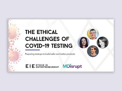 Ethical challenges of Covid 19 testing banner banner ad banner design covid19 event cover eventbrite eventbriter online event