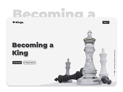 Home page 3d chess design landingpage ui