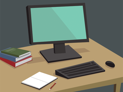 My Desk desk illustration vector