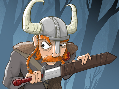 Viking Time illustration sword viking woods