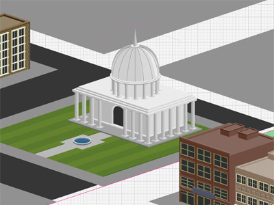 Courthouse illustration isometric vector