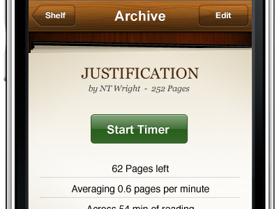 iPhone Book Timer interface iphone