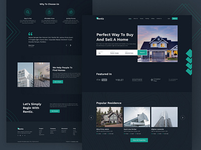 Rentiz – Free Real Estate Figma Website Design Template