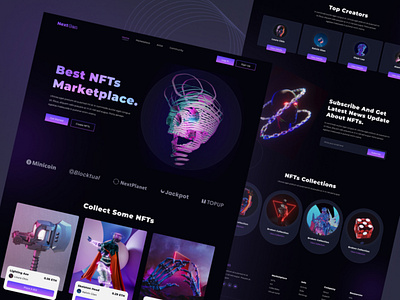 NextGen – Free NFT Marketplace Figma Website Design