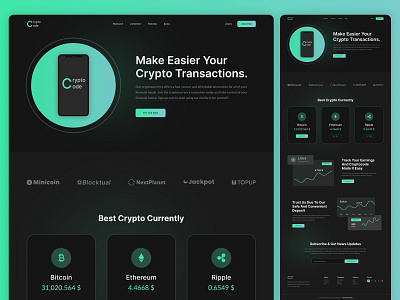 CryptoCode – Cryptocurrency Website Design For Free