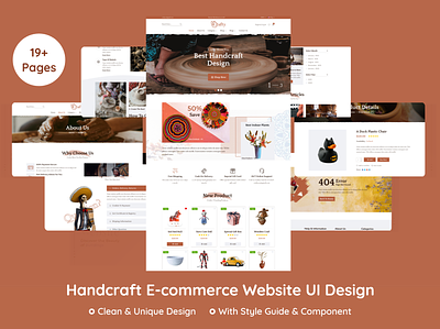 Handcraft E-commerce Website UI Design branding craft crafty design figma full landing page graphic design handicraft handmade landing page logo ui uxui website design