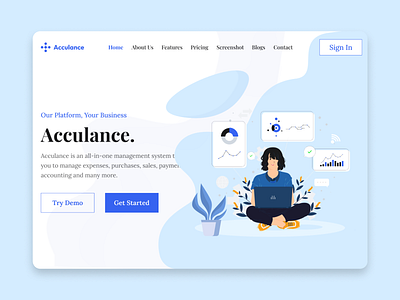 "Acculance" - Landing Page UI Design acculance branding business business template design figma figma design full landing page graphic design illustration landing page logo psd ui ui design ui template uiux user interface ux reasearch xd