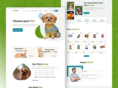 Pet Shop & Care Template 3d animation branding design figma full landing page graphic design illustration landing page logo motion graphics pet care pet house pet shop pet store pet world pets ui vector veterinary