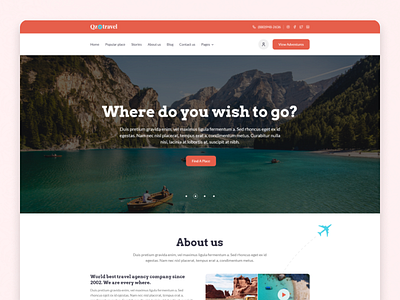 Travel Agency XD Template adventure booking design graphic design home page landing landing page landingpage tour tourism travel travel agency travel website traveling trip trip planner ui vacation web page website design