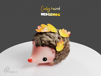 Curly Haired Hedgehog 3d animation character cute hedgehog hedgehug