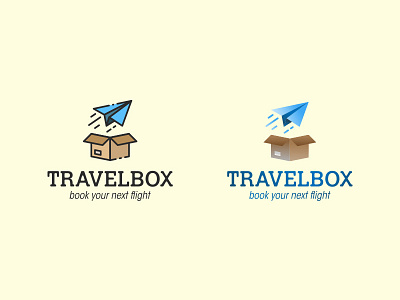 Travelbox - Logo concept airplane concept flat design flight logo design travel travel agency