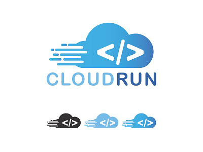 Cloudrun Logo art brand cloud cloud vector code logo graphic design logo programming