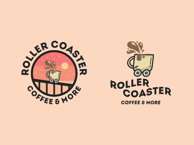 Roller Coaster Coffee Logo & Business Concept branding business coffee coffee shop illustration logo logo concept roller coaster